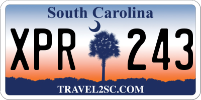 SC license plate XPR243
