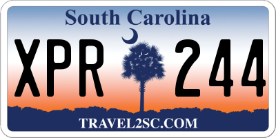 SC license plate XPR244