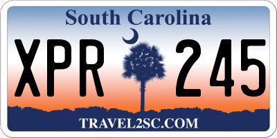 SC license plate XPR245