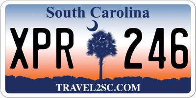 SC license plate XPR246