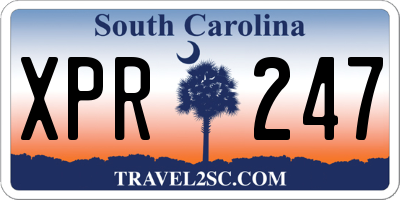 SC license plate XPR247