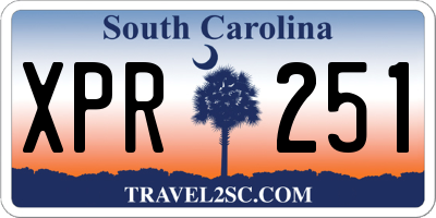 SC license plate XPR251