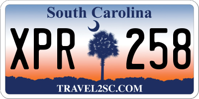 SC license plate XPR258