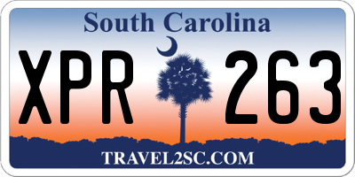 SC license plate XPR263