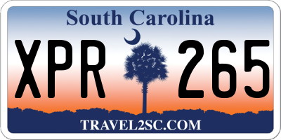 SC license plate XPR265