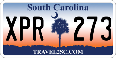 SC license plate XPR273
