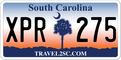 SC license plate XPR275