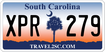 SC license plate XPR279