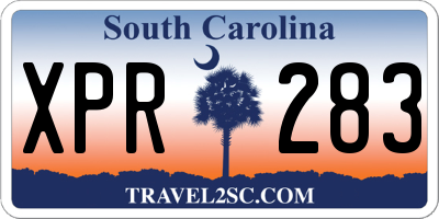 SC license plate XPR283