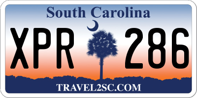 SC license plate XPR286