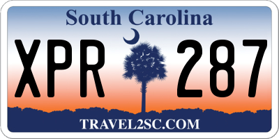 SC license plate XPR287