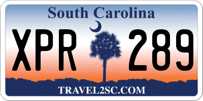 SC license plate XPR289