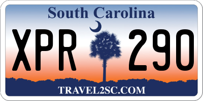 SC license plate XPR290