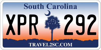 SC license plate XPR292