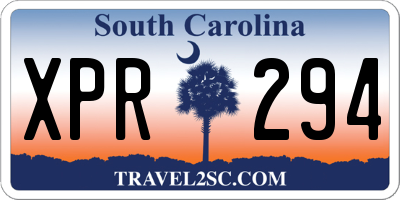 SC license plate XPR294