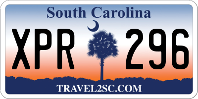 SC license plate XPR296