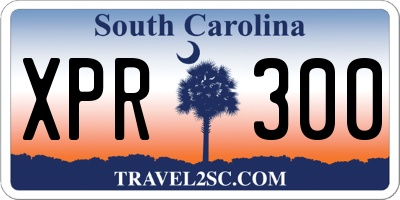 SC license plate XPR300