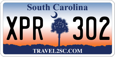 SC license plate XPR302