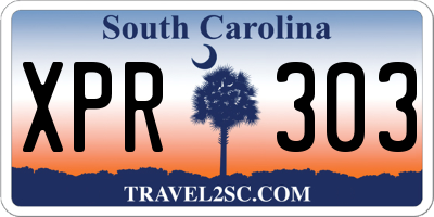 SC license plate XPR303