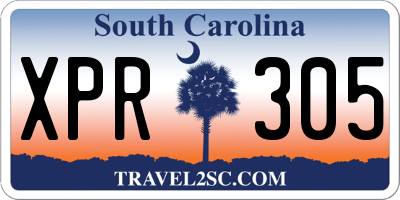 SC license plate XPR305