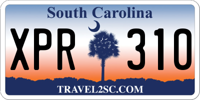 SC license plate XPR310