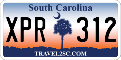 SC license plate XPR312