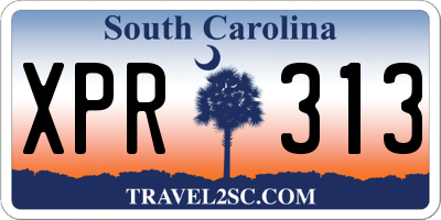 SC license plate XPR313