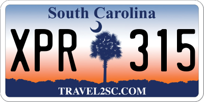 SC license plate XPR315