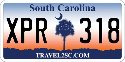 SC license plate XPR318