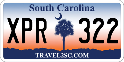 SC license plate XPR322