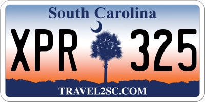 SC license plate XPR325