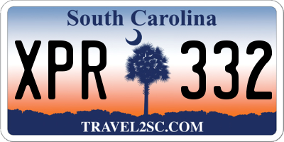 SC license plate XPR332