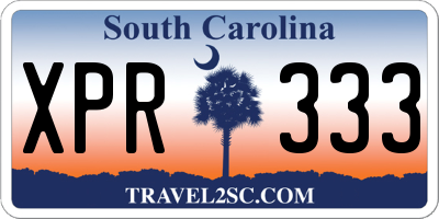 SC license plate XPR333