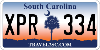 SC license plate XPR334
