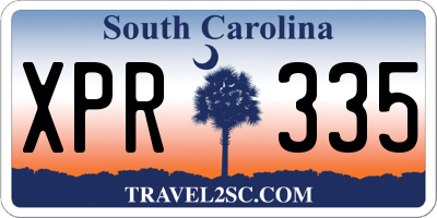 SC license plate XPR335