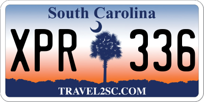 SC license plate XPR336