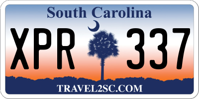 SC license plate XPR337