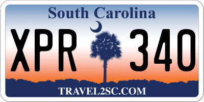 SC license plate XPR340