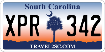 SC license plate XPR342