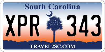 SC license plate XPR343