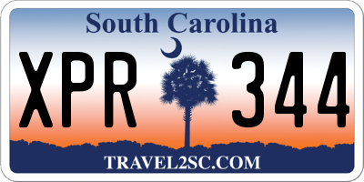 SC license plate XPR344