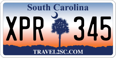 SC license plate XPR345