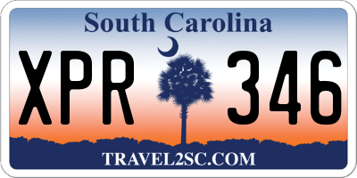 SC license plate XPR346