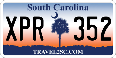 SC license plate XPR352