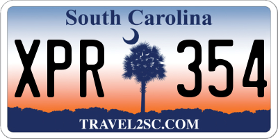 SC license plate XPR354