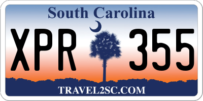 SC license plate XPR355