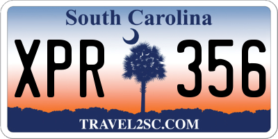 SC license plate XPR356