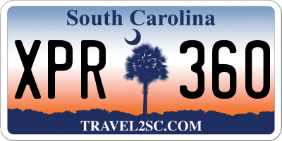 SC license plate XPR360