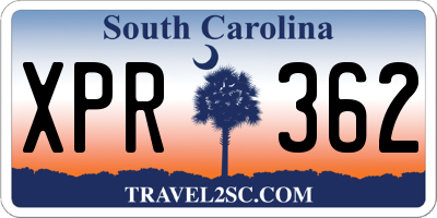 SC license plate XPR362