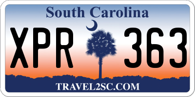 SC license plate XPR363
